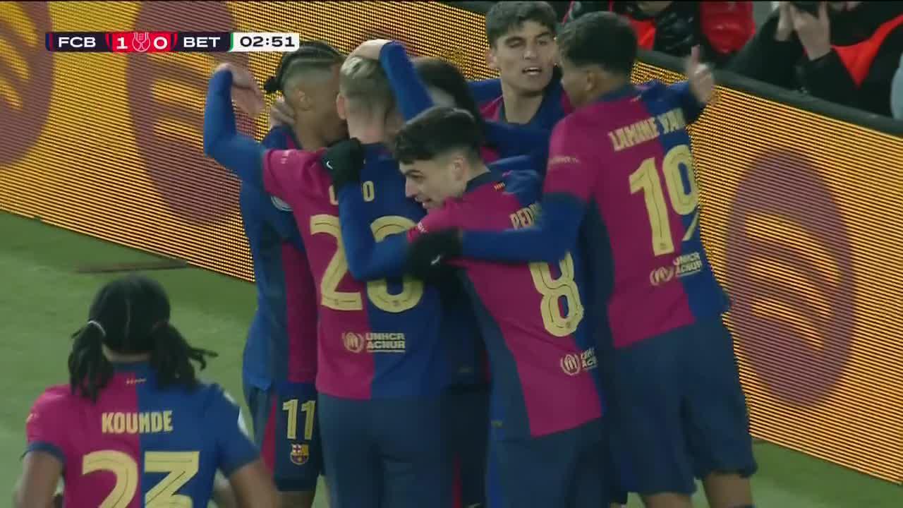 REGARDER: Barcelone frappe tôt contre le Real Betis alors que Gavi marque le deuxième but de 2025